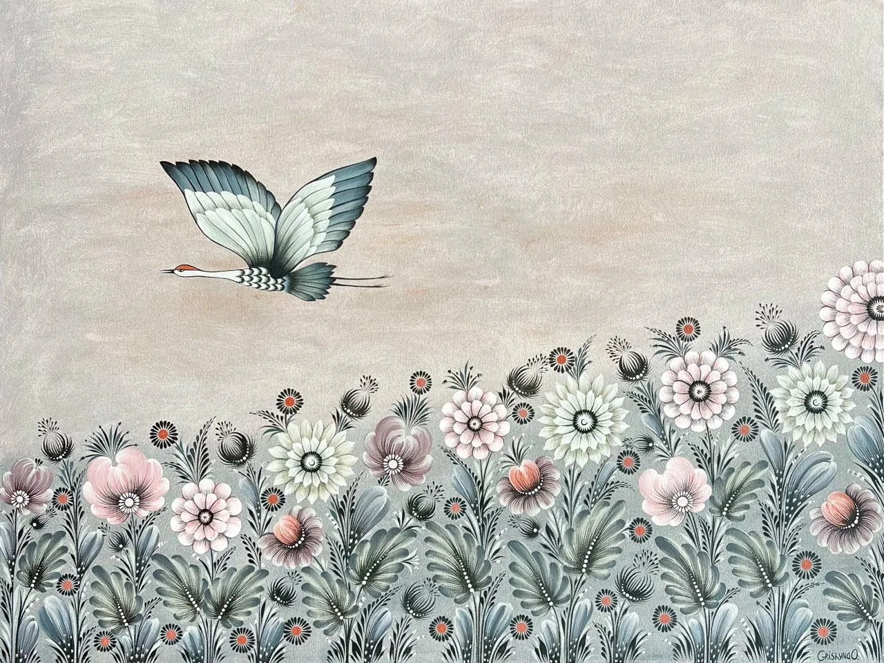 Image of I will return to you at dawn by Olena Grishyna, size: 60x80cm, made of acrylic/canvas, Painting medium, from Germany, priced at €550 Photo 1 of 5.