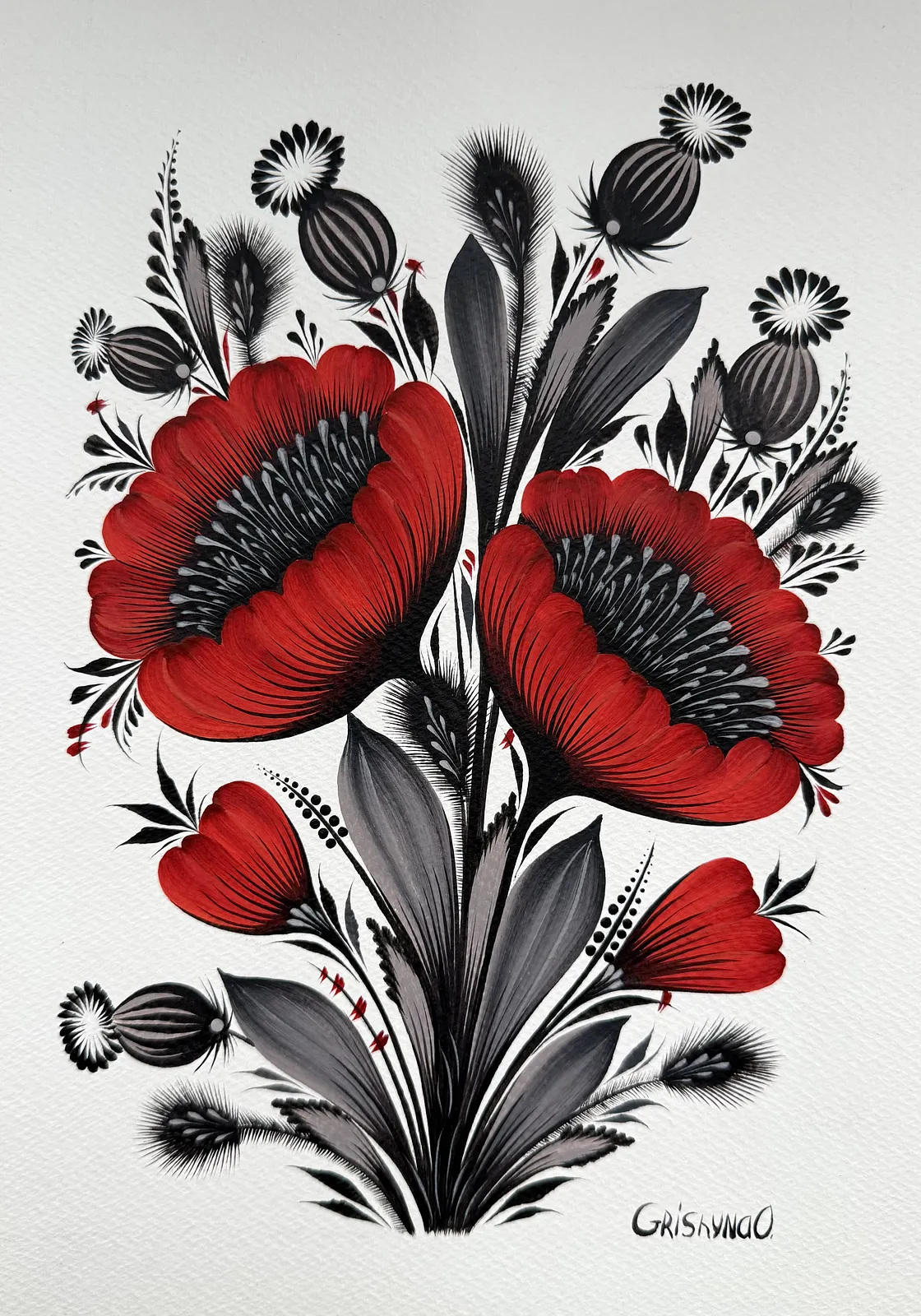 Image of Maliovka 9 by Olena Grishyna, size: 21х29,7 см, made of acrylic/paper, Maliovky medium, from Germany, priced at €90