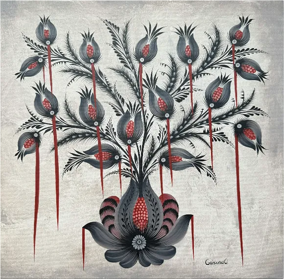 Bild von Untitled von Olena Gryshyna, Größe: 50х50 см, Malerei Medium, Teil der Blumen der Erinnerung Serie, zum Preis von €320