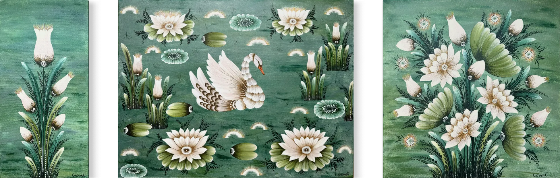 Image of Untitled by Olena Grishyna, size: триптих: 60х80 см, 60х60 см, 30х60 см, Painting medium, priced at €1300