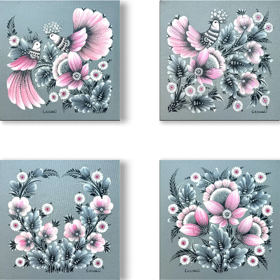 Bild von Untitled von Olena Gryshyna, Größe: поліптих, 4 частини: 30х30 см кожна частина, Malerei Medium, zum Preis von €400