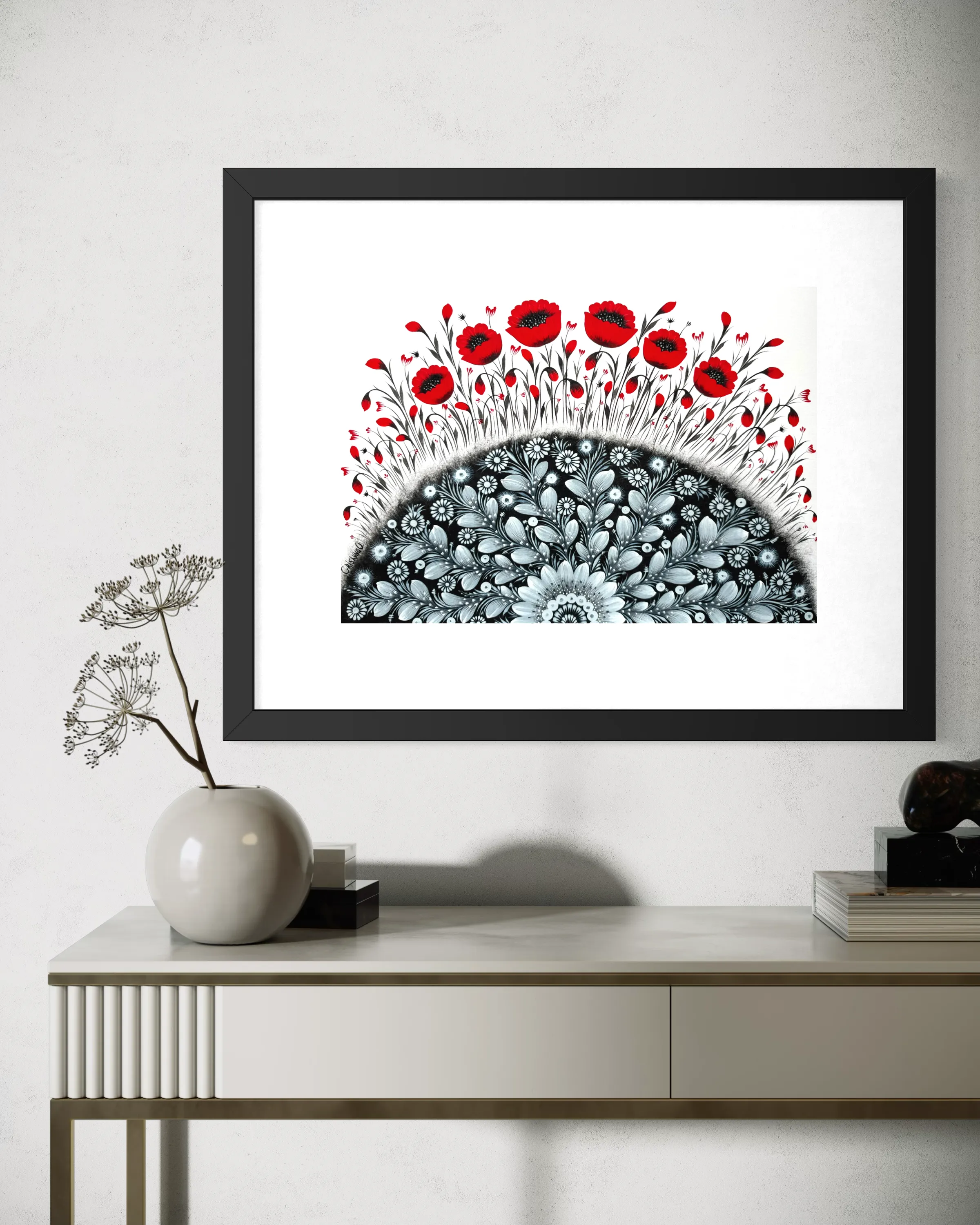 Image of Red poppies have already bloomed by Olena Grishyna, size: 29,7 х 42 см, made of UltraSmooth Fine Art Paper (250 g/m2), Принти medium, from Germany, priced at €40 Photo 2 of 2.