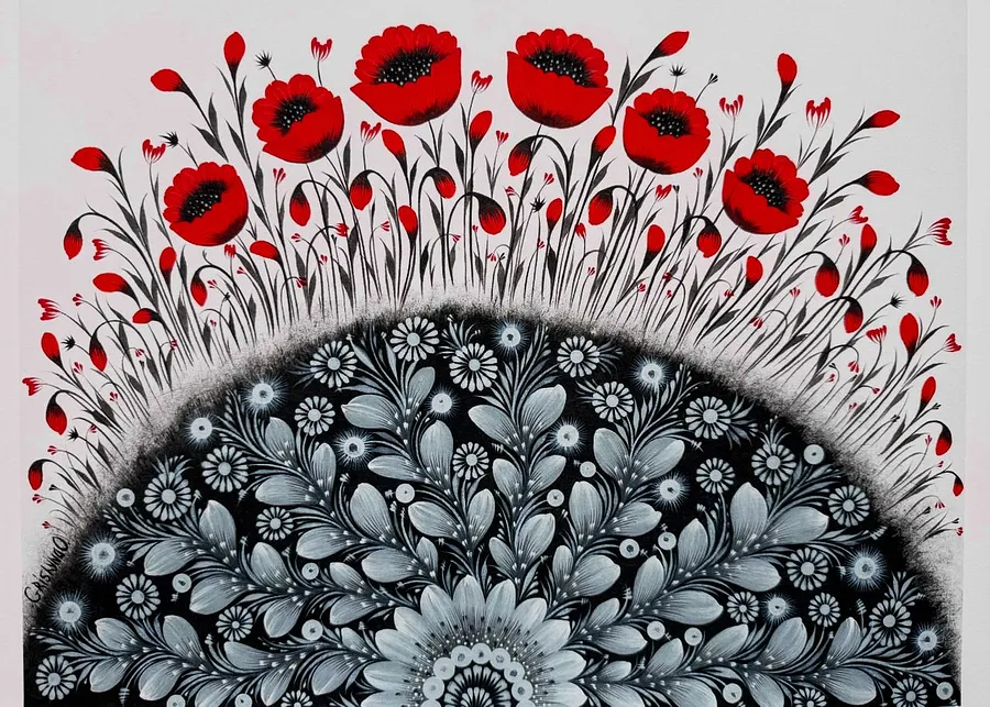 Bild von Die roten Mohnblumen haben bereits geblüht von Olena Grishyna, Größe: 29,7 х 42 см, hergestellt aus UltraSmooth Fine Art Papier (250 g/m²), Принти Medium, aus Deutschland, zum Preis von €40 Foto 1 von 2.