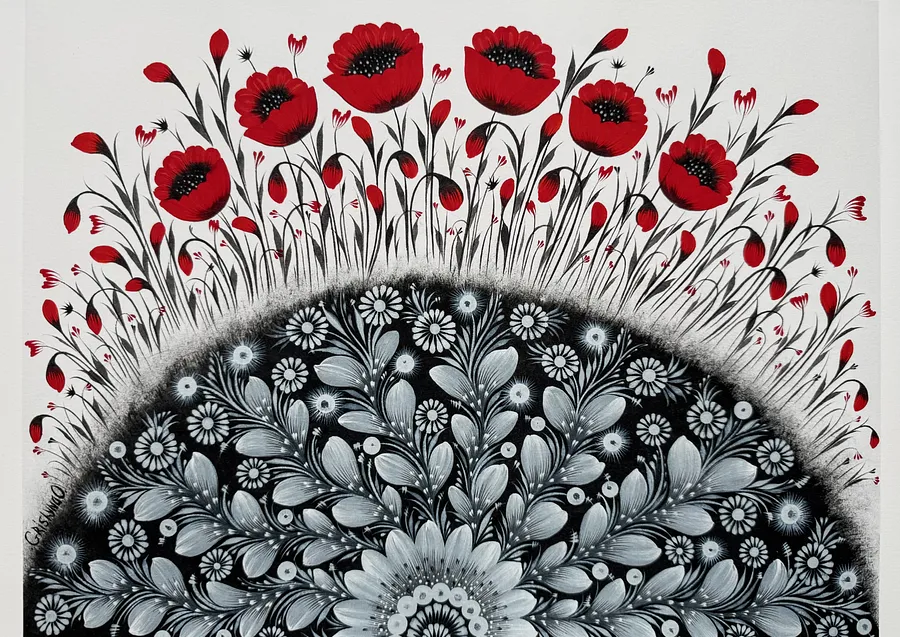 Image of Red poppies have already bloomed by Olena Grishyna, size: 29,7 х 42 см, made of UltraSmooth Fine Art Paper (250 g/m2), Prints medium, from Germany, priced at €40
