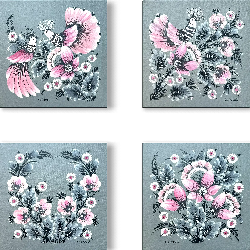 Image of Dawn by Olena Grishyna, size: polyptych, 4 panels: 30х30 см each panel, made of acrylic/canvas, Painting medium, from Germany, priced at €400 Photo 5 of 7.