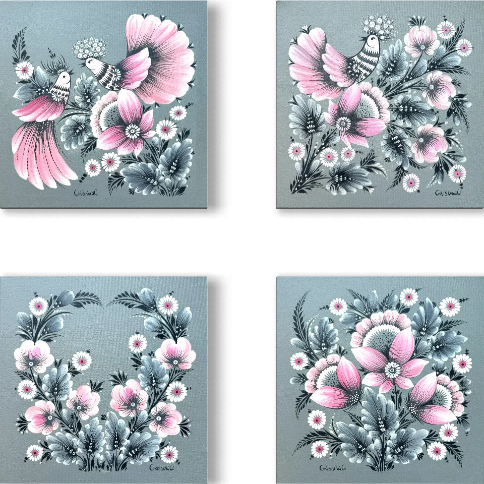 Image of Dawn by Olena Grishyna, size: polyptych, 4 panels: 30х30 см each panel, made of acrylic/canvas, Painting medium, from Germany, priced at €400 Photo 5 of 7.