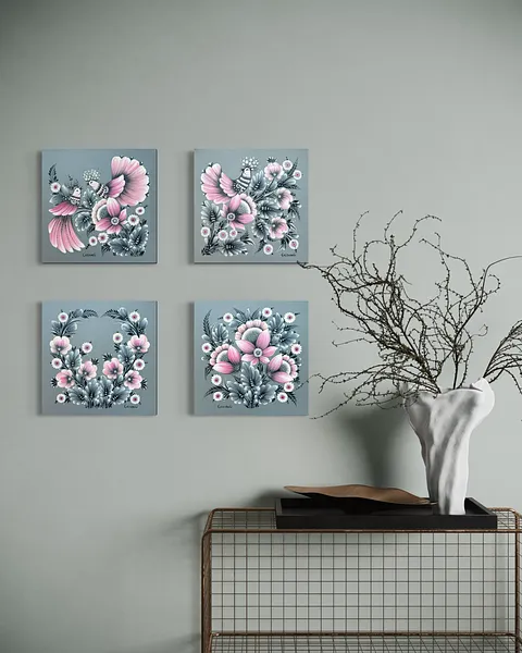 Image of Dawn by Olena Grishyna, size: поліптих, 4 частини: 30х30 см кожна частина, made of acrylic/canvas, Painting medium, from Germany, priced at €400 Photo 7 of 7.