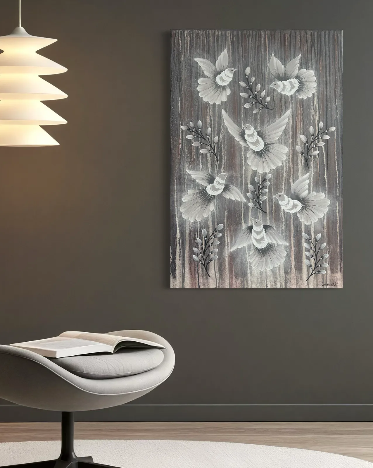 Bild von Illusionen von Olena Grishyna, Größe: 60х90 cm, hergestellt aus Acryl/Pastellkreiden/Leinwand, Malerei Medium, aus Deutschland, Teil der Blumen der Erinnerung Serie, zum Preis von €650 Foto 4 von 4.