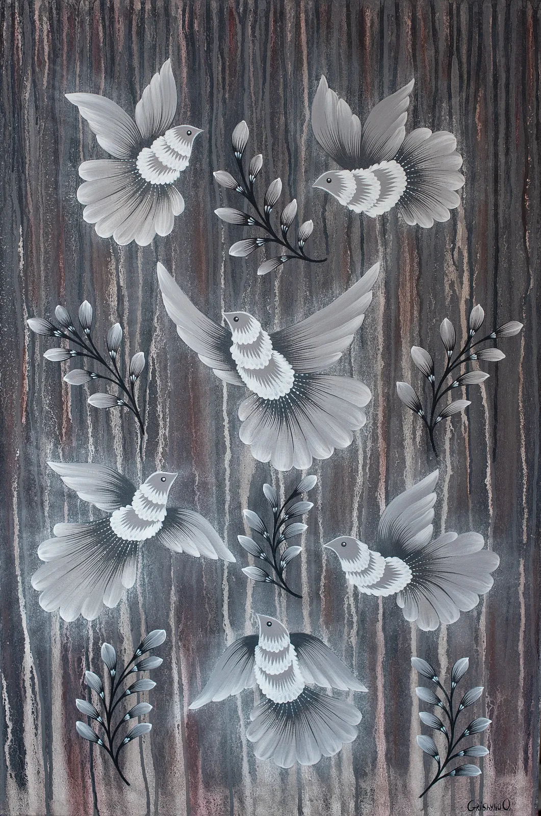 Bild von Illusionen von Olena Grishyna, Größe: 60х90 cm, hergestellt aus Acryl/Pastellkreiden/Leinwand, Malerei Medium, aus Deutschland, Teil der Blumen der Erinnerung Serie, zum Preis von €650 Foto 1 von 4.