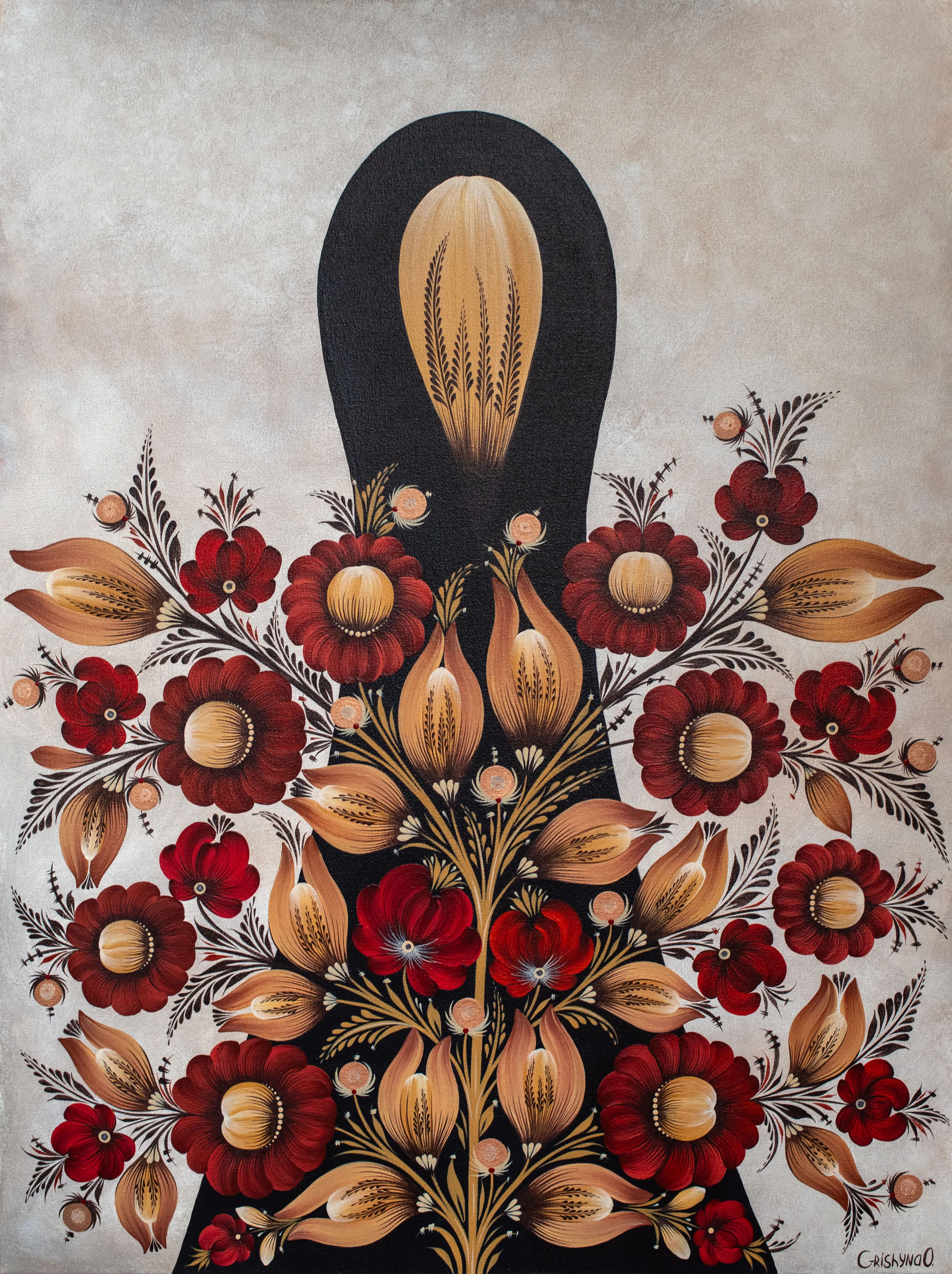 Image of Untitled by Olena Grishyna, size: 60х80 см, Painting medium, part of the Flowers of Remembrance series, priced at €650 Photo 1 of 6.