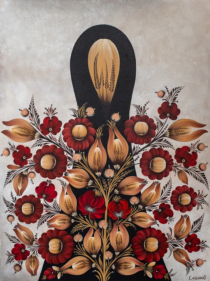 Image of Untitled by Olena Grishyna, size: 60х80 см, Painting medium, part of the Flowers of Remembrance series, priced at €650