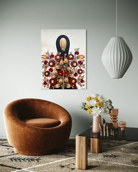 Image of Untitled by Olena Grishyna, size: 60х80 см, Painting medium, part of the Flowers of Remembrance series, priced at €650 Photo 6 of 6.