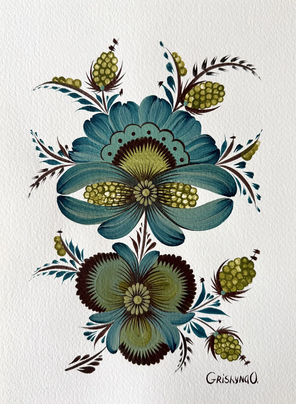 Bild von Maliovka 10 von Olena Grishyna, Größe: 21х29,7 см, hergestellt aus Acryl/Papier, Maliovky Medium, aus Deutschland, Teil der Malovky Serie, zum Preis von €60 Foto 1 von 2.