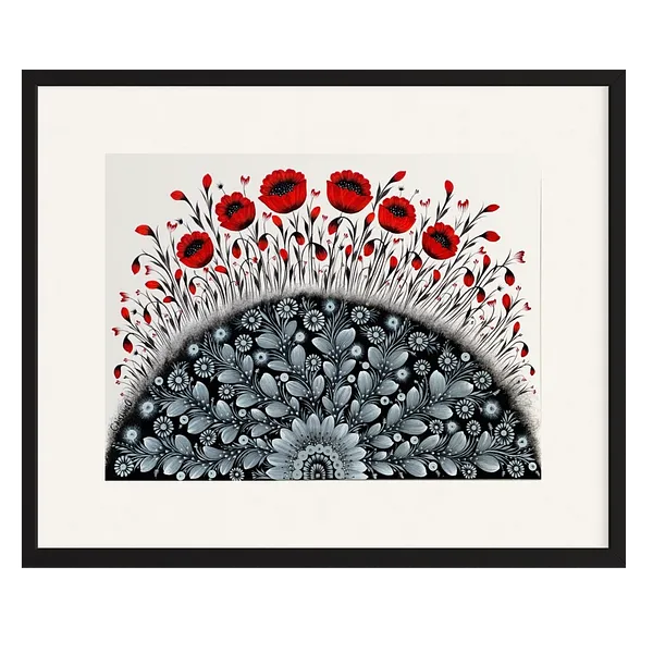 Image of Red poppies have already bloomed by Olena Grishyna, size: 30х40 см, made of acrylic/paper, Painting medium, from Germany, part of the Flowers of Remembrance series, priced at €320