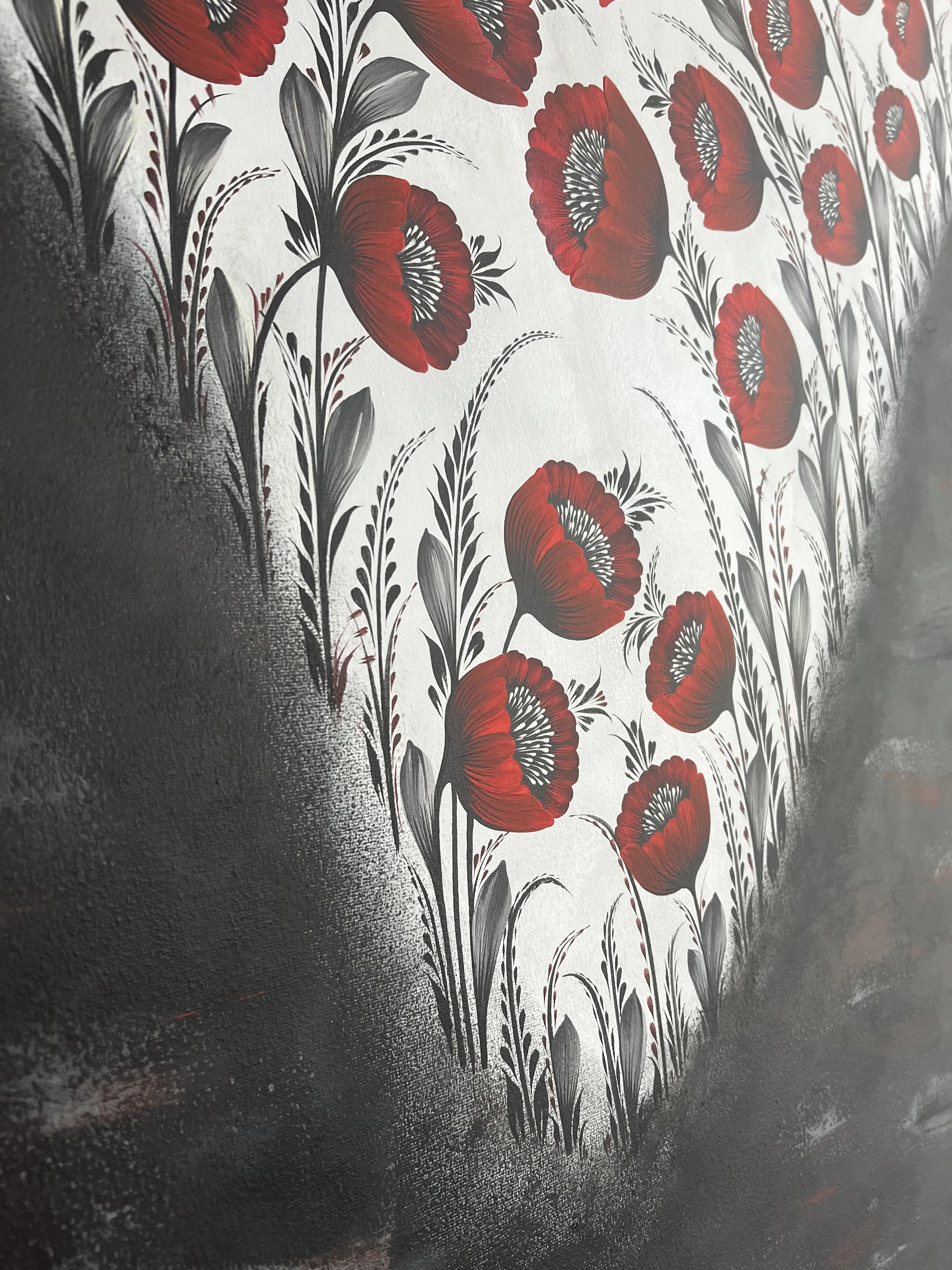 Bild von Abyss von Olena Grishyna, Größe: 80x80cm, hergestellt aus Acryl/Pastellkreiden/Leinwand, Malerei Medium, aus Hemnitz, Teil der Blumen der Erinnerung Serie, zum Preis von €800 Foto 3 von 5.