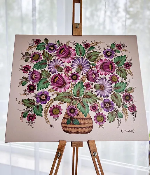 Image of Bouquet for mom by Olena Grishyna, size: 50х60 см, made of acrylic/canvas, Painting medium, from Germany Photo 5 of 5.