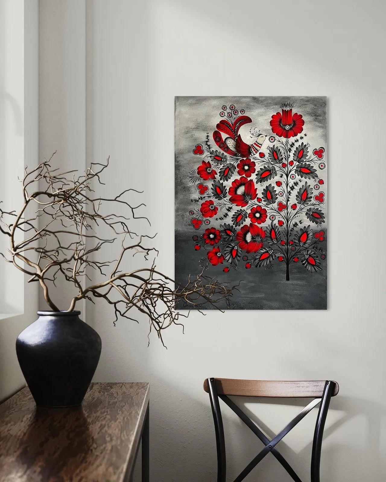 Bild von Wiedererweckung von Olena Grishyna, Größe: 50x70cm, hergestellt aus Acryl/Leinwand, Malerei Medium, aus Chemnitz, Teil der Blumen der Erinnerung Serie Foto 2 von 5.