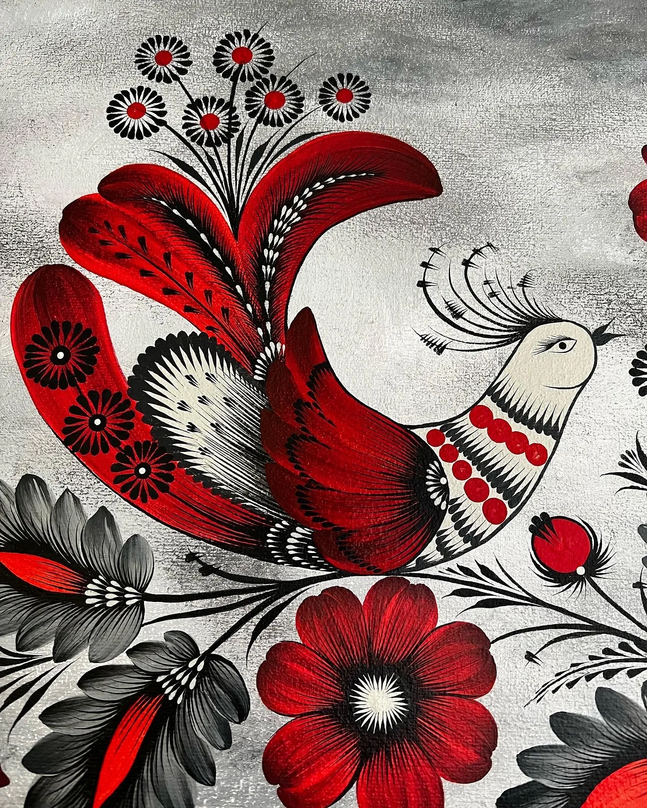 Image of Revival by Olena Grishyna, size: 50x70cm, made of acrylic/canvas, Painting medium, from Germany, part of the Flowers of Remembrance series Photo 3 of 5.