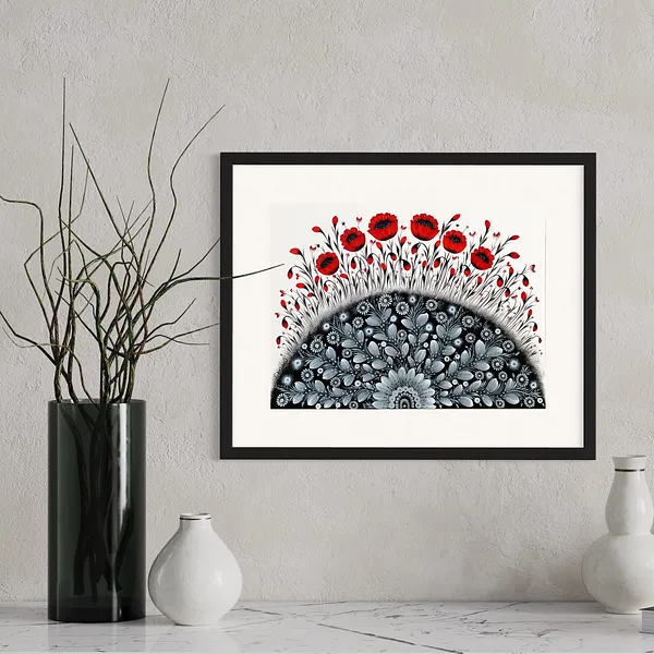 Image of Red poppies have already bloomed by Olena Grishyna, size: 30х40 см, made of acrylic/paper, Painting medium, from Germany, part of the Flowers of Remembrance series, priced at €320 Photo 2 of 5.