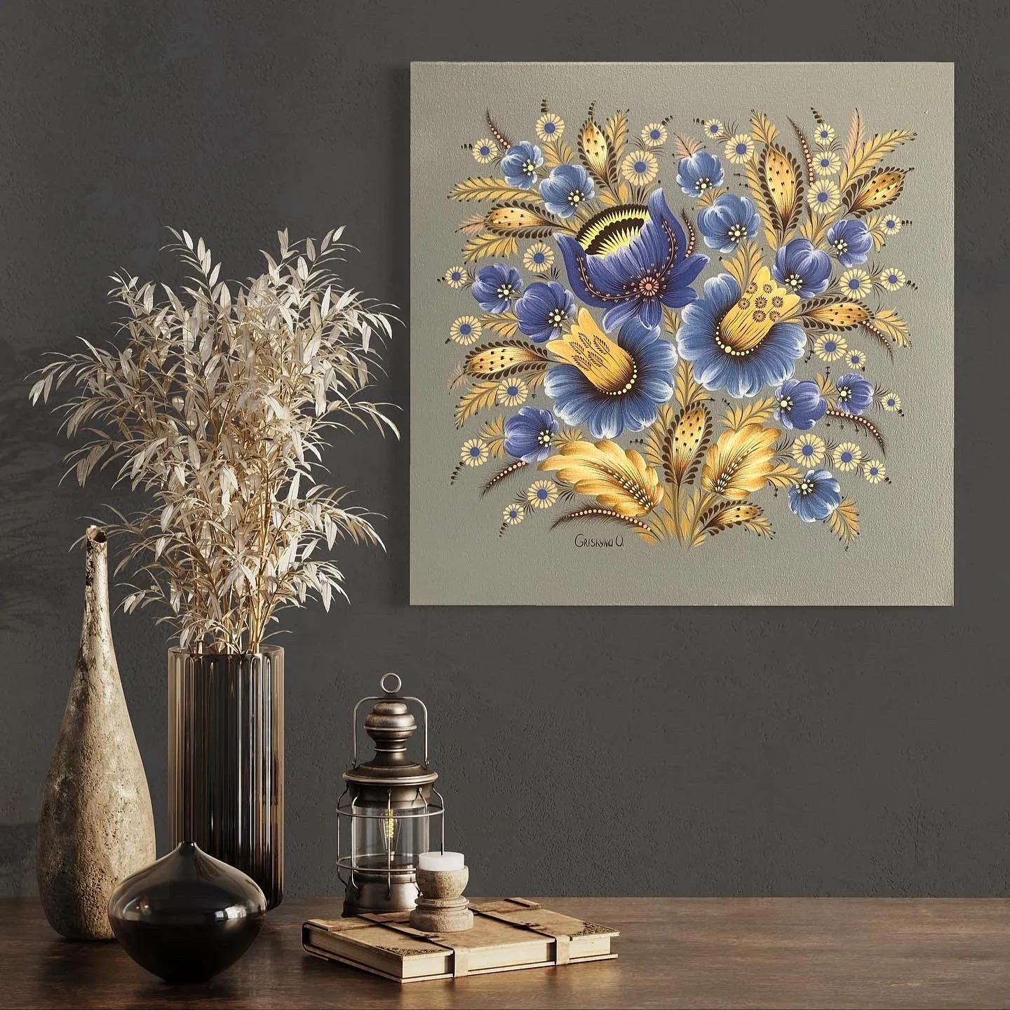 Image of Field by Olena Grishyna, size: 40x40 cm, made of acrylic/canvas, Painting medium, from Hemnitz, priced at €170 Photo 2 of 4.