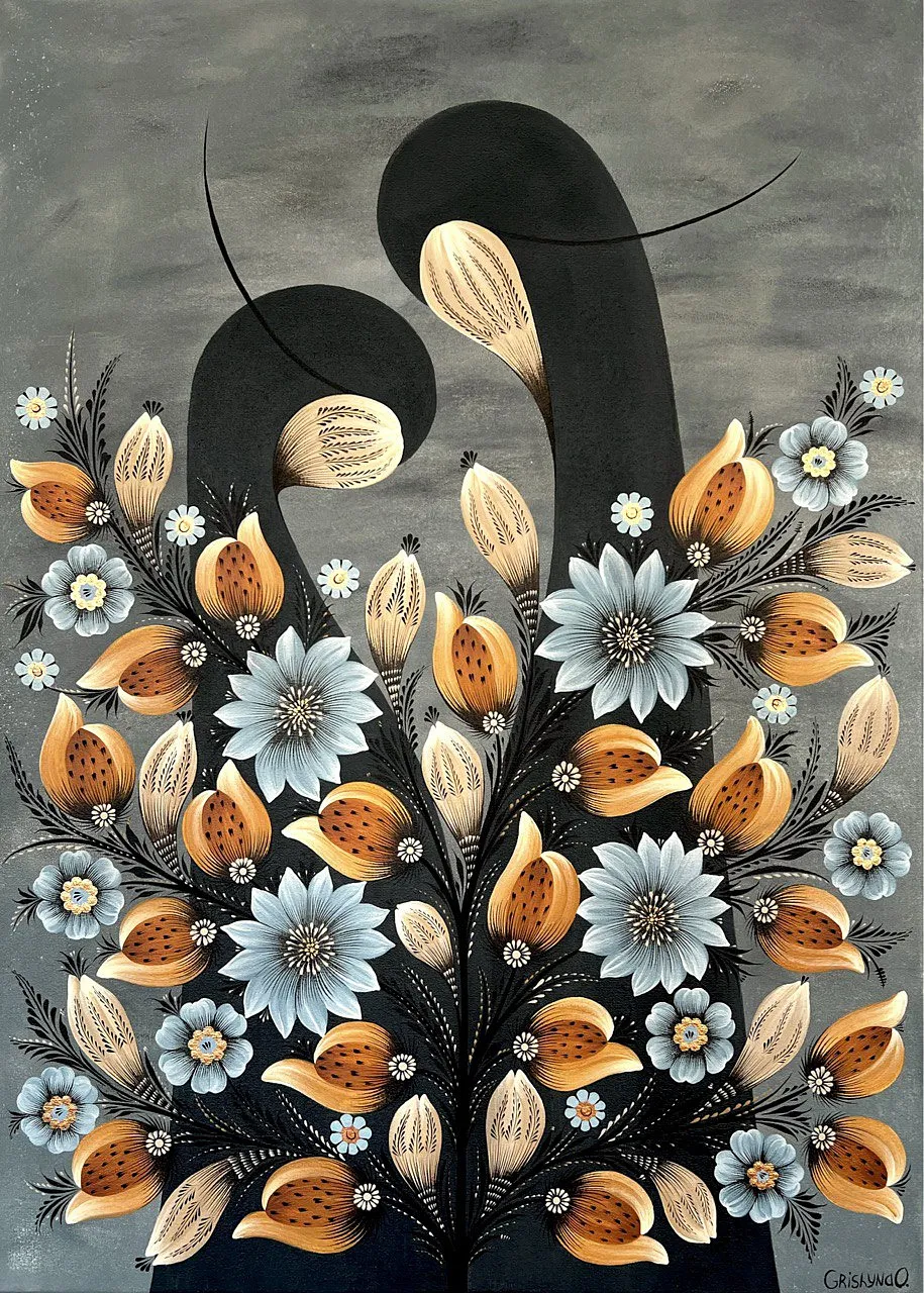 Bild von Erinnerungsspuren von Olena Grishyna, Größe: 50x70 cm, hergestellt aus Acryl/Marker/Leinwand, Malerei Medium, aus Deutschland, zum Preis von €500 Foto 1 von 5.