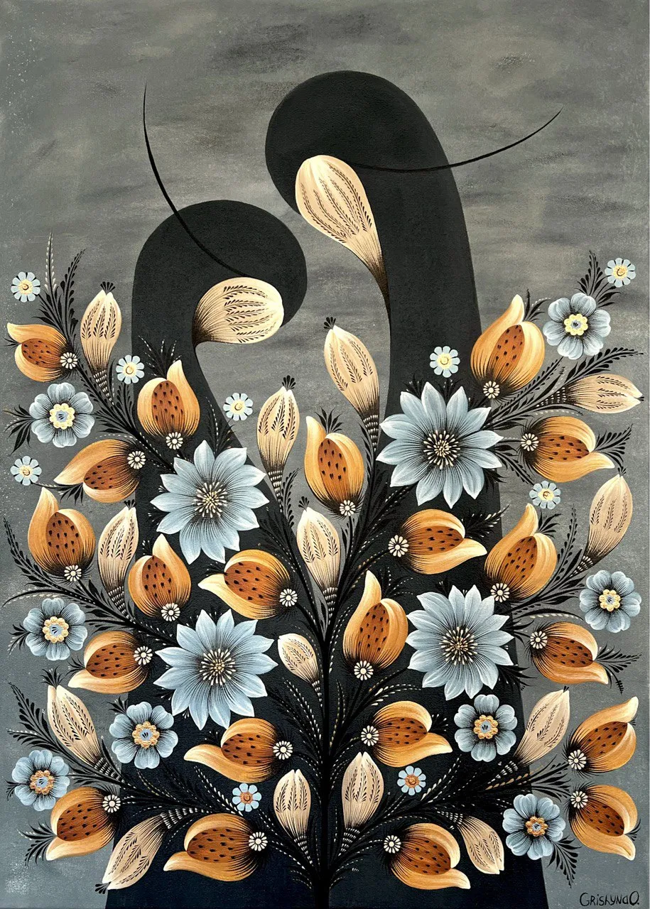 Bild von Erinnerungsspuren von Olena Grishyna, Größe: 50x70 cm, hergestellt aus Acryl/Marker/Leinwand, Malerei Medium, aus Deutschland, zum Preis von €500 Foto 1 von 5.