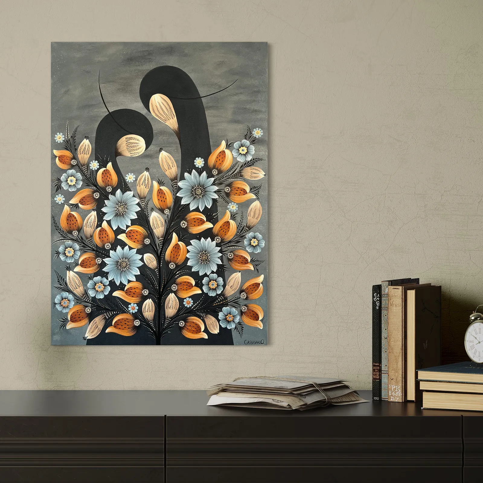Bild von Erinnerungsspuren von Olena Grishyna, Größe: 50x70 cm, hergestellt aus Acryl/Marker/Leinwand, Malerei Medium, aus Deutschland, zum Preis von €500 Foto 2 von 5.