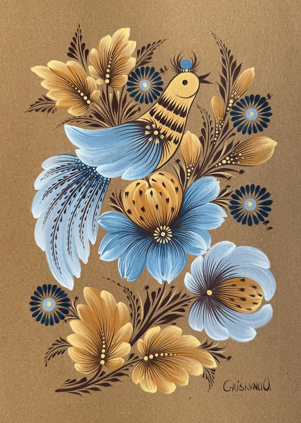 Bild von Maliovka 1 von Olena Grishyna, Größe: 21х29,7 см, hergestellt aus Acryl/Papier, Maliovky Medium, aus Deutschland, Teil der Malovky Serie, zum Preis von €80