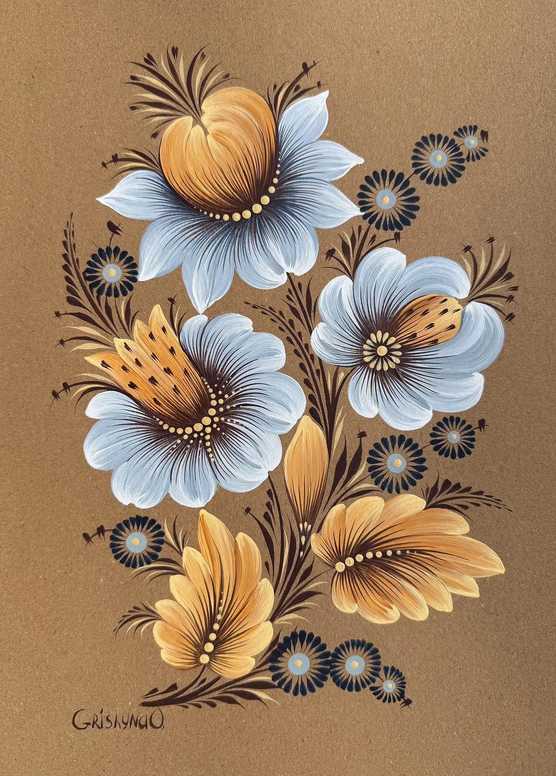 Image of Maliovka 2 by Olena Grishyna, size: 21х29,7 см, made of Acrylic/paper, Maliovky medium, from Germany, part of the Malovky series, priced at €80 Photo 1 of 2.