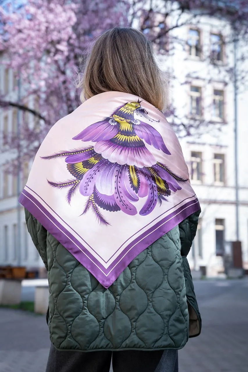 Image of Mriia. Large | 95x95 cm by Olena Grishyna, size: 95х95 см, made of silk, Silk scarves medium, priced at €93 Photo 2 of 4.