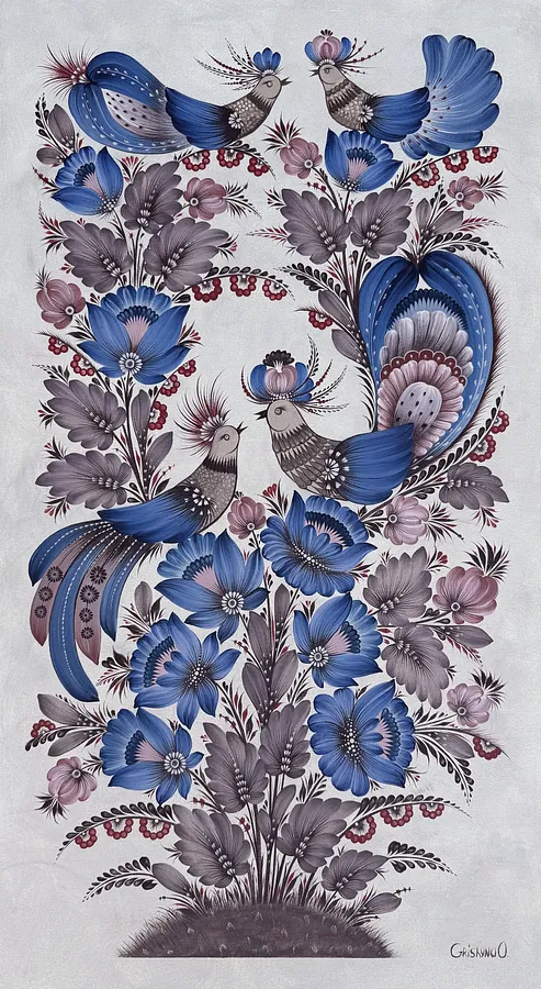 Image of The Garden of my soul by Olena Grishyna, size: 50х90 см, made of Acrylic / canvas, Painting medium, from German, priced at €750 Photo 1 of 8.