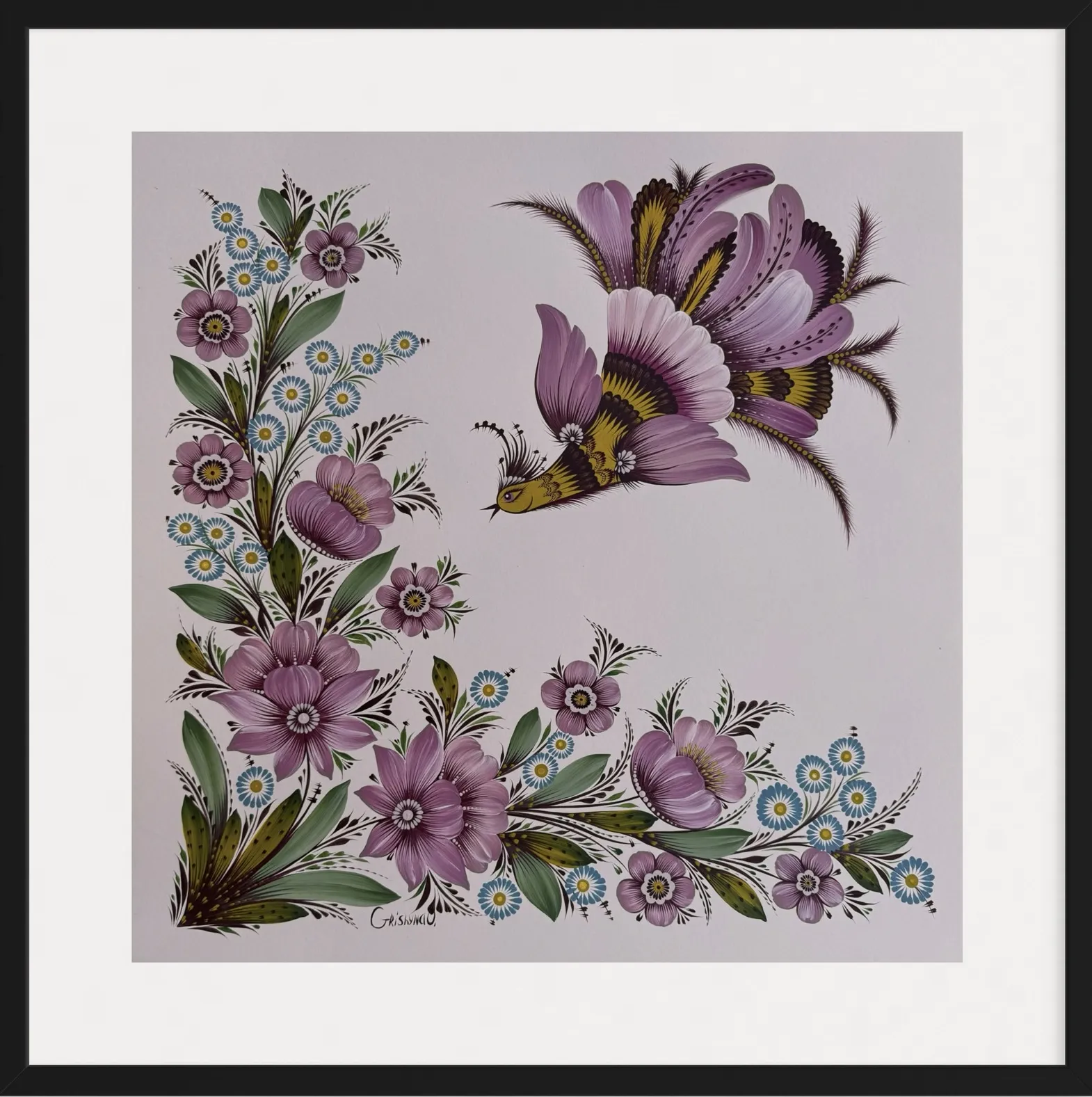 Image of MRIIA by Olena Grishyna, size: 50х50 cm, made of acrylic/paper, Painting medium, from Germany, priced at €380 Photo 1 of 5.