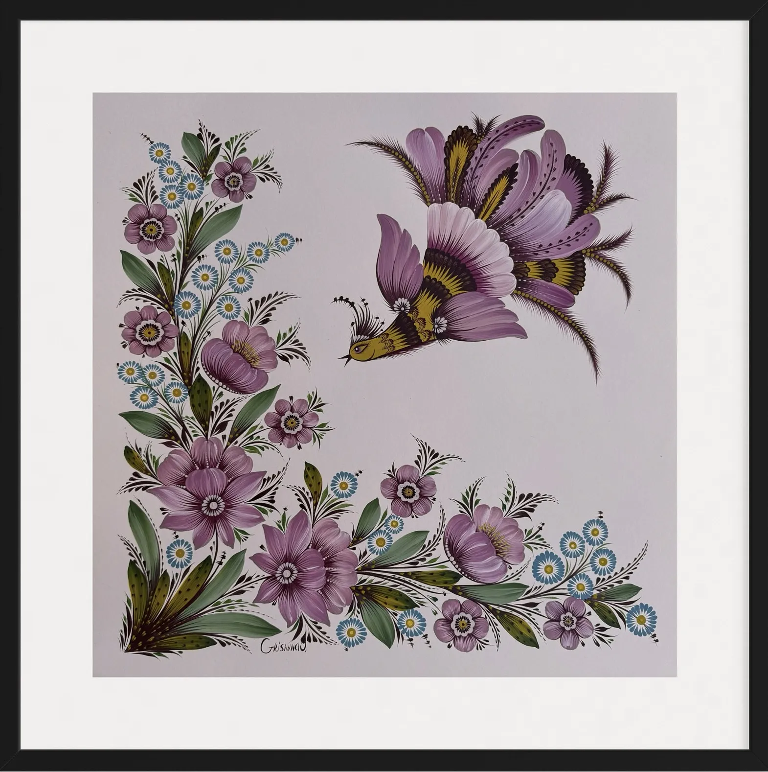 Image of MRIIA by Olena Grishyna, size: 50х50 cm, made of acrylic/paper, Painting medium, from Germany, priced at €380 Photo 1 of 5.