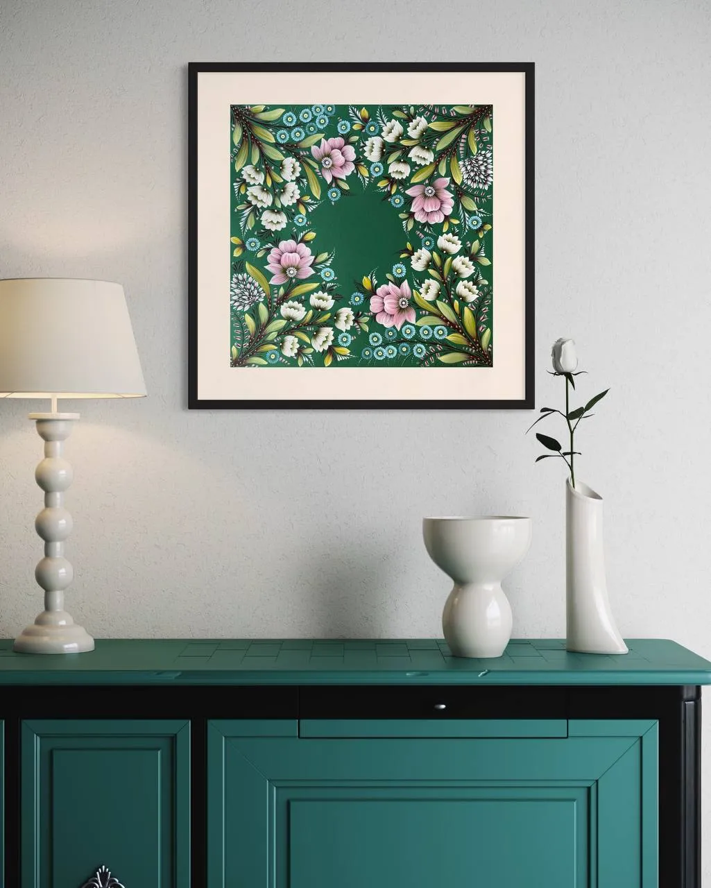 Image of ZAKVITCHANA by Olena Grishyna, size: 50х50 см, made of acrylic/paper, Painting medium, from Germany, priced at €420 Photo 5 of 5.