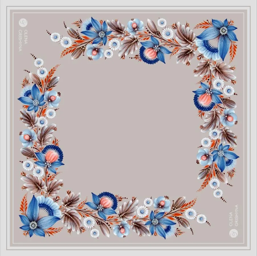 Bild von Serpanok | 65x65 cm von Olena Grishyna, Größe: 65x65 см, hergestellt aus Naturseide, Seidentücher Medium, zum Preis von €53