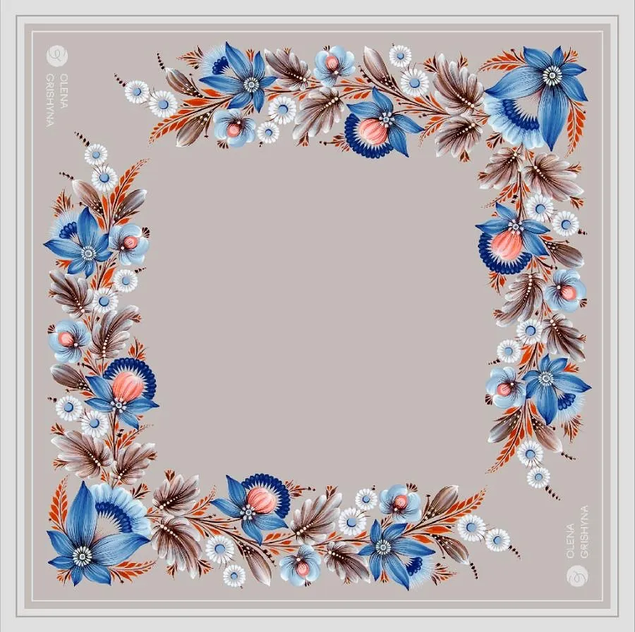 Image of Serpanok | 65x65 cm | Pre-order by Olena Grishyna, size: 65x65 см, made of silk, Silk scarves medium, priced at €53